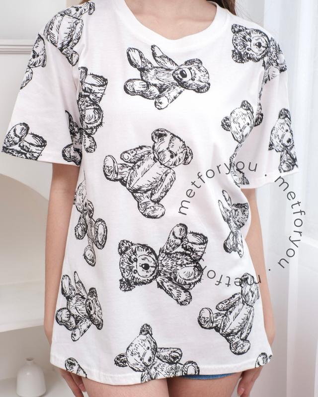 METFORYOU Kaos Wanita Oversize - Big Teddy Fullprint 6