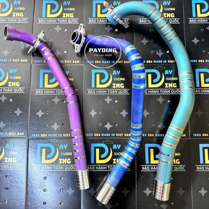  Cổ pô titan ĐIỆN PHÂN KÈM KHÂU NỐI CNC chống xì và tai nhôm gắn cho nhiều dòng xe Phụ Kiện Phụ Tùng 