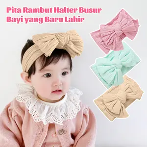 BAMBINO 0-4 Tahun Bandana Bayi Headband Jumbo Premium Import Pita Anak Perempuan Kuning Merah Ungu bib  palsu