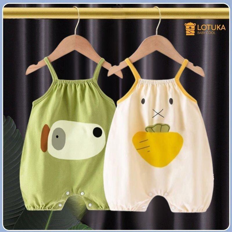 Bodysuit 2 dây LOTUKA Bé Trai Bé Gái, Body Đùi Cho Bé, Đồ Bộ Liền Thân Chất Thun Lạnh Size 3-12kg Jumpsuit Voi