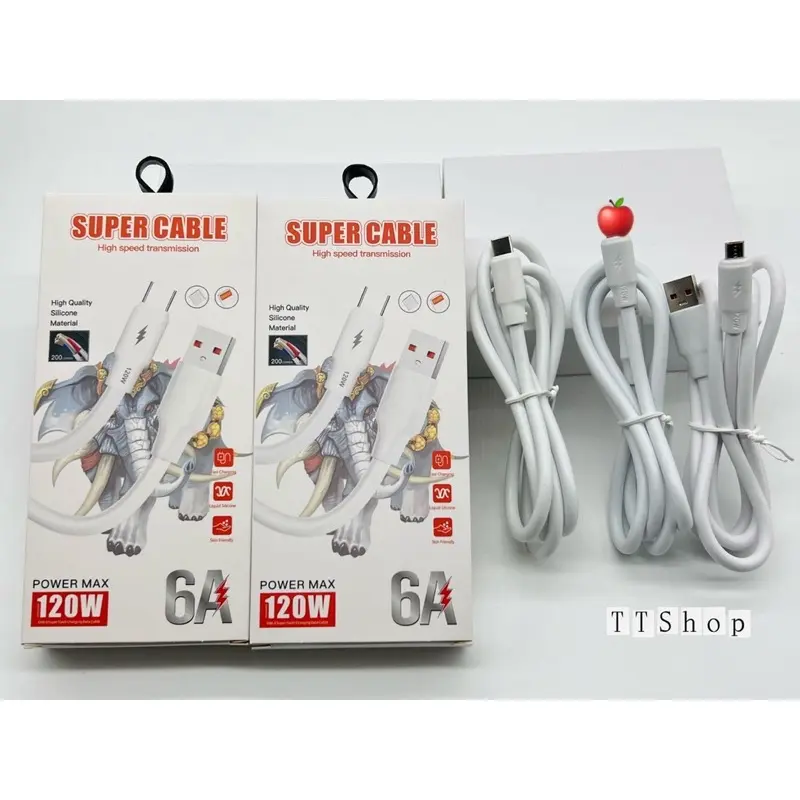 Lene6 สายชาร์จ 6A  สายชาร์จสำหรับโทรศัพท์ทุกรุ่น USB-IPMicro Type C ของแท้ 100% Quick Charge 120W บรีสเอกเซล คลังสินค้า เช็ดมือ กระดาษเช็ดหน้า  กระดาษทิชชู่น้องหมี breeze  มีบริการเก็บ