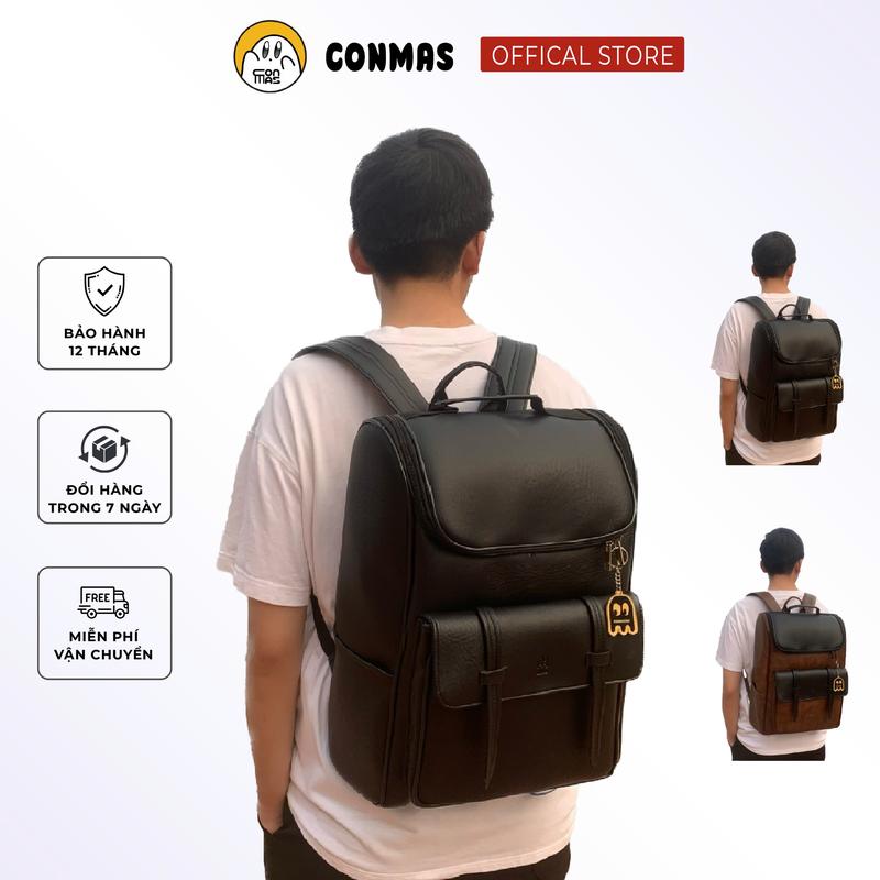 Balo da Conmas Uri1 backpack, Unisex nam nữ, đựng vừa laptop 15.6inch, chống nước, phù hợp đi học đi chơi