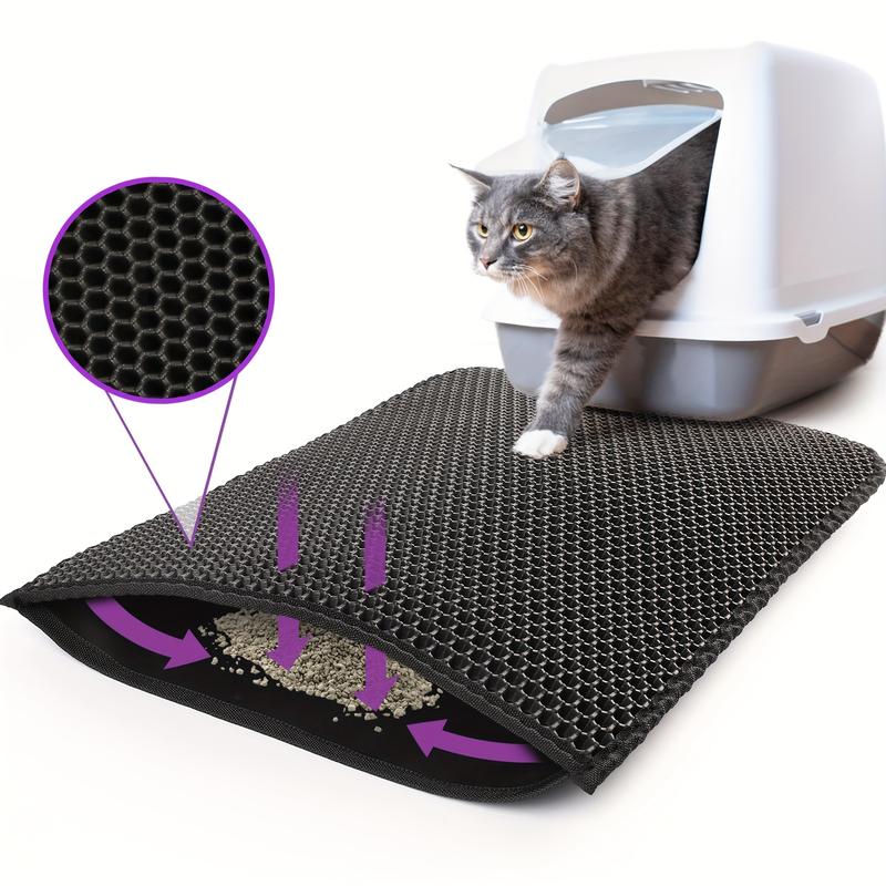 TikTok Shop LotFancy Cat Litter Trapping Mat Double Layer Kitty Litter Trapper Pad Non Slip 24x15 In