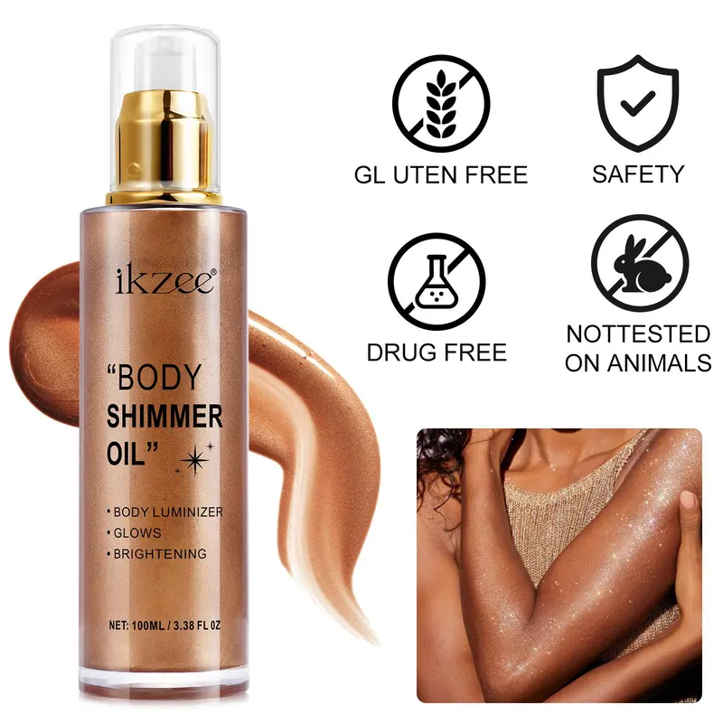 Body Glitter Oil, 1 Box Long-lasting Illuminating Body Oil, Moisturizing Body Makeup, Multifunctional Body Makeup for Party, Festival, Daily Use, Cosmetic 8