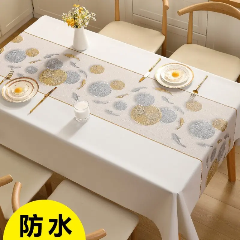 Khăn trải bàn không cần giặt, không thấm nước, chống dầu, chịu nhiệt, thích hợp cho bàn ăn và bàn cà phê, khăn trải bàn hình chữ nhật, giá cả phải chăng, cảm giác cao cấp sang trọng
