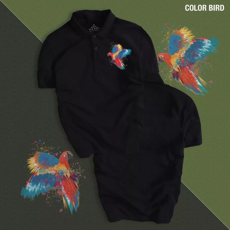 Áo thun cổ trụ áo polo BIRD CÓ BIGSIZE (VẢI DA CÁ)-AOTHUNSN Menswear Nam Top Đen 2