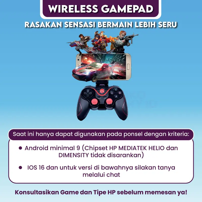 WeWant Gamepad Android Bluetooth X3 Joystick Wireless Controller with Holder Accessories 5