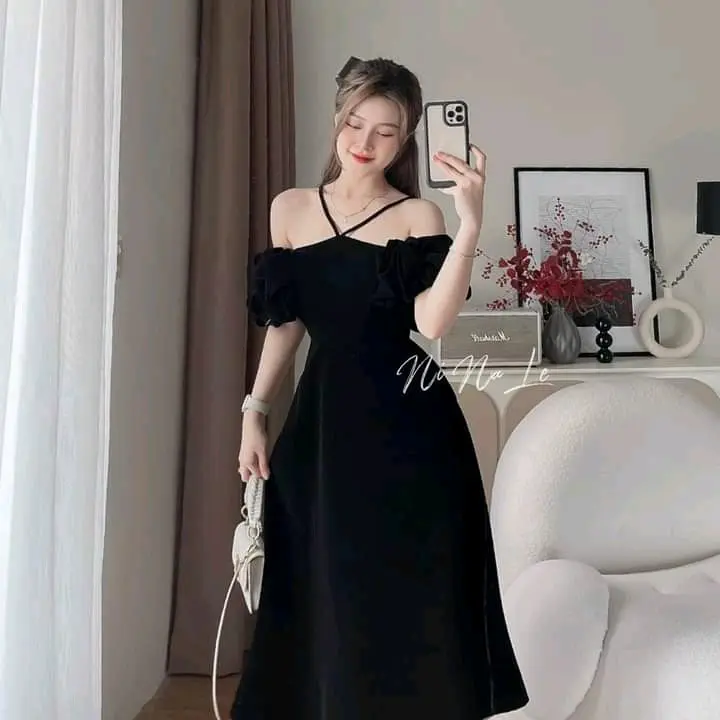 Bigsize - Đầm trễ vai tay phồng Nữ Váy Cotton #dambigsize Dress