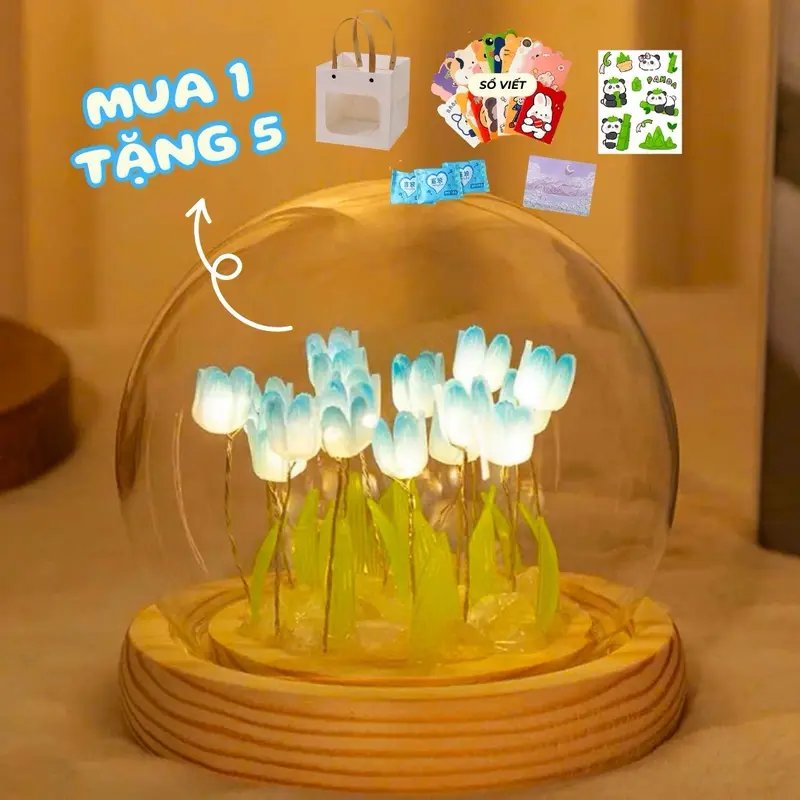[Giá đang rẻ nhất] Đèn Ngủ Hoa Tulip Nhiều Màu Sắc Thủ Công DIY, Đèn Hoa Để Bàn, Để Decor Trang Trí, Quà Tặng Ý Nghĩa Trong Các Dịp Lễ 3
