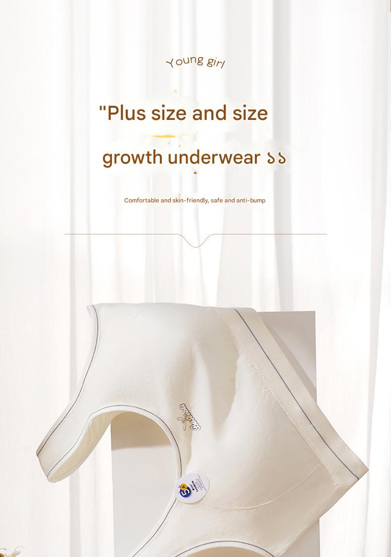 Product Introduction of Seamless broad-shouldered teenage girls undershirt developmental large plus fat comfortable soft anti-bump point without steel ring fixed cup underwear 1