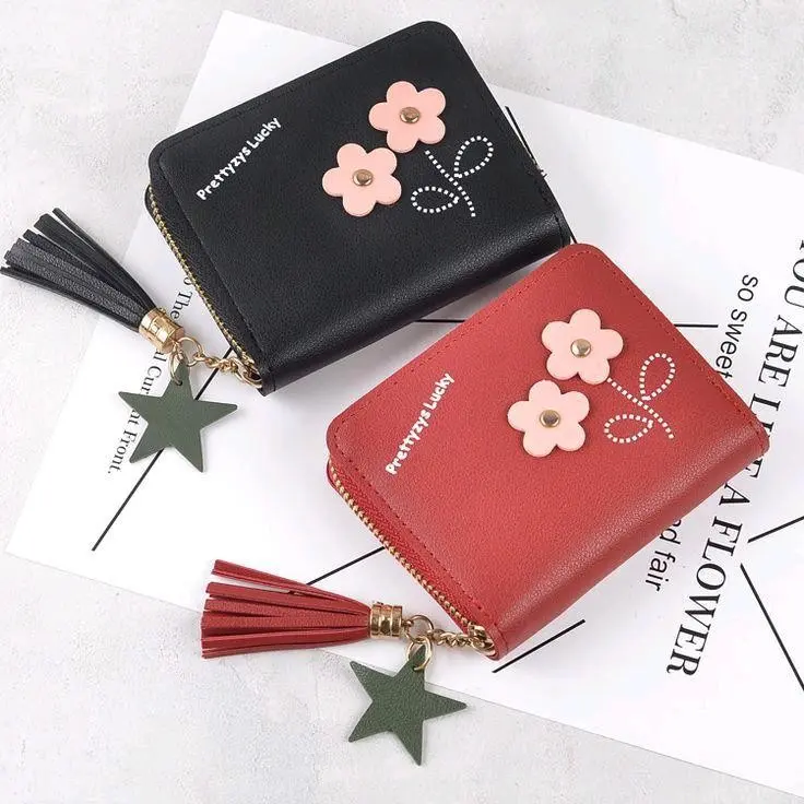 Dompet Mini Motif Bunga Matahari Lucky Mini Fasion Simpel Desain Mini Bunga Matahari Kartu Wanita 0