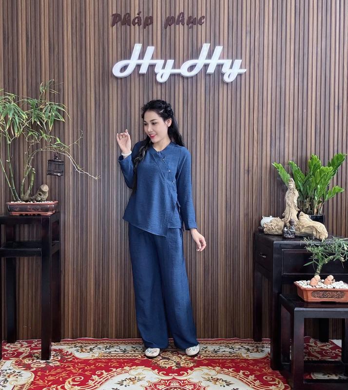HyHy House - KHẢ TÂM Bộ Pháp Phục Lễ Chùa tà Đăp Chéo Dây Cột Trẻ Trung 3