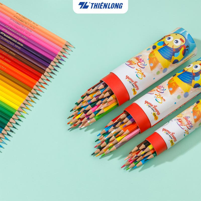Bút chì màu chuyên nghiệp dạng lon 12/24/36 màu Thiên Long Colokit - Tiêu chuẩn Châu Âu - Có chuốt chì ở nắp hộp