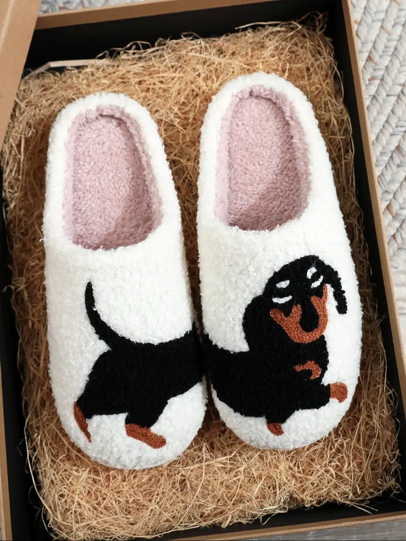 Bunny Slippers For Dogs Comfies Womens Red Dachshund Dog Slippers