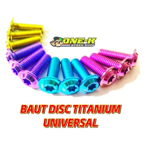 BAUT DISC PIRINGAN TITANIUM GR5 UNIVERSAL YAMAHA HONDA UK 8x25 HARGA SATUAN Motorcycle