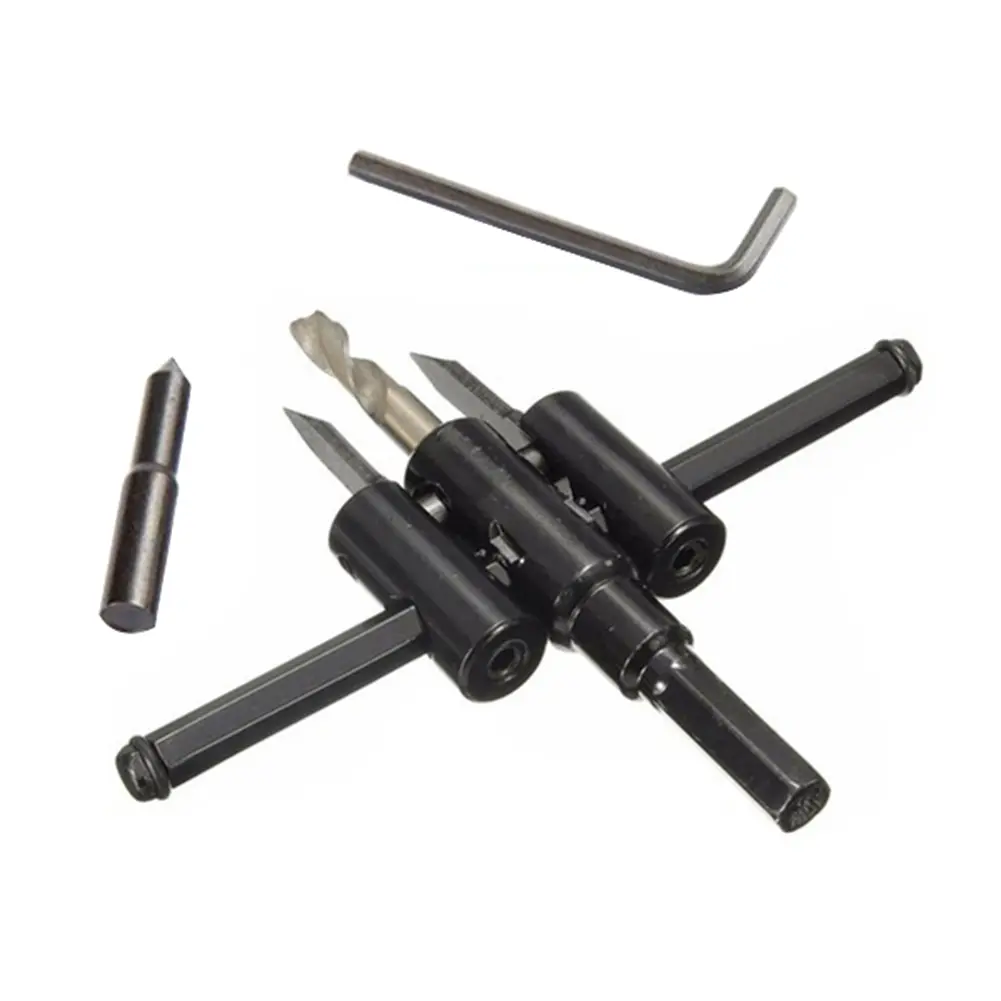 foughtem_ 30mm-120mm Adjustable Drill Bit Cutter Kit Metal Wood Circle Hole Saw DIY Tool
