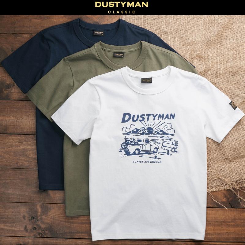 Áo Thun Nam In Hình Sunset Cổ Điển DUSTYMAN - Vải 100% Cotton - Form Regular Fit