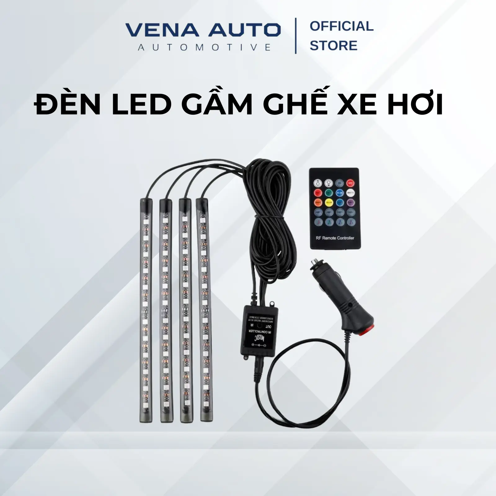 [Đèn LED Gầm Ghế Ô Tô Nháy Theo Nhạc] 4 Thanh Dài 12V - Tẩu X 12 Bóng LED - Trang Trí Nội Thất Xe Hơi Sống Động, Hiện Đại - Tạo Hiệu Ứng Ánh Sáng Độc Đáo
