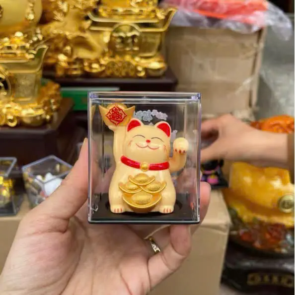 Mèo thần tài may mắn Mini vẫy tay dùng năng lượng mặt trời Nhật bản [Cocaf Decor Japan] 7