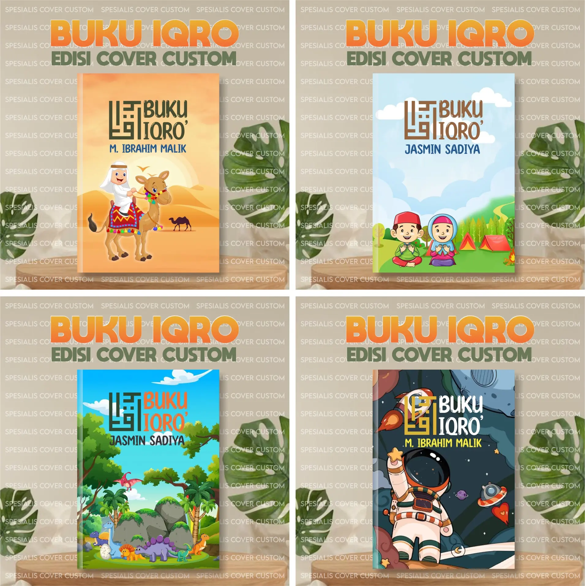 Iqro besar custom nama dan foto desain full color Soft Cover