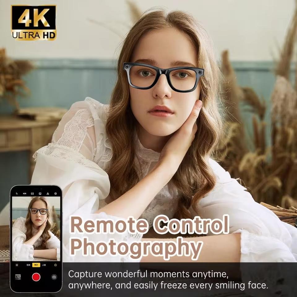 New Camera Glasses 800w Pixel 4K UHD Camera Recording Noise Reduction Ai Recognition Translation Anti Blue Light Smart Glasses - Image 3