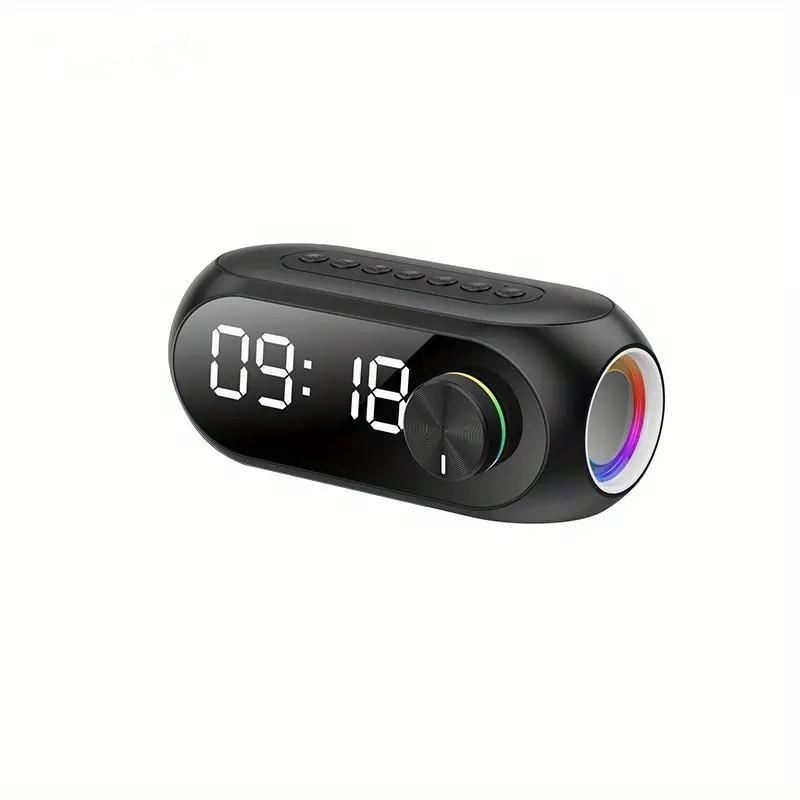 Product Introduction of Wireless Bluetooth Speaker HD LED Display Multifunction Stereo Bass Speakers Alarm Clock FM Radio TF Card Aux Music Playback 40