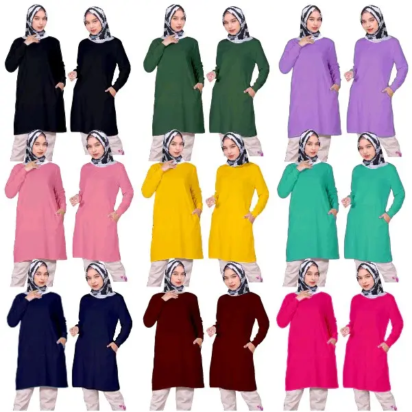 kaos tunik wanita polos ukuran XL fit to XXL dan 3XL 0