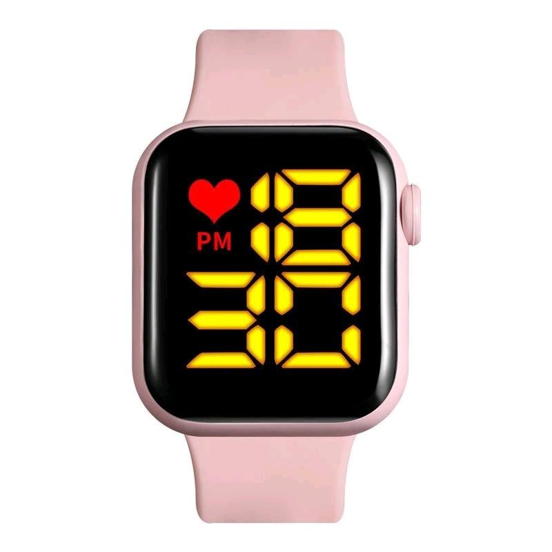 Jam tangan elektronik LED model smartwatch rubber 6