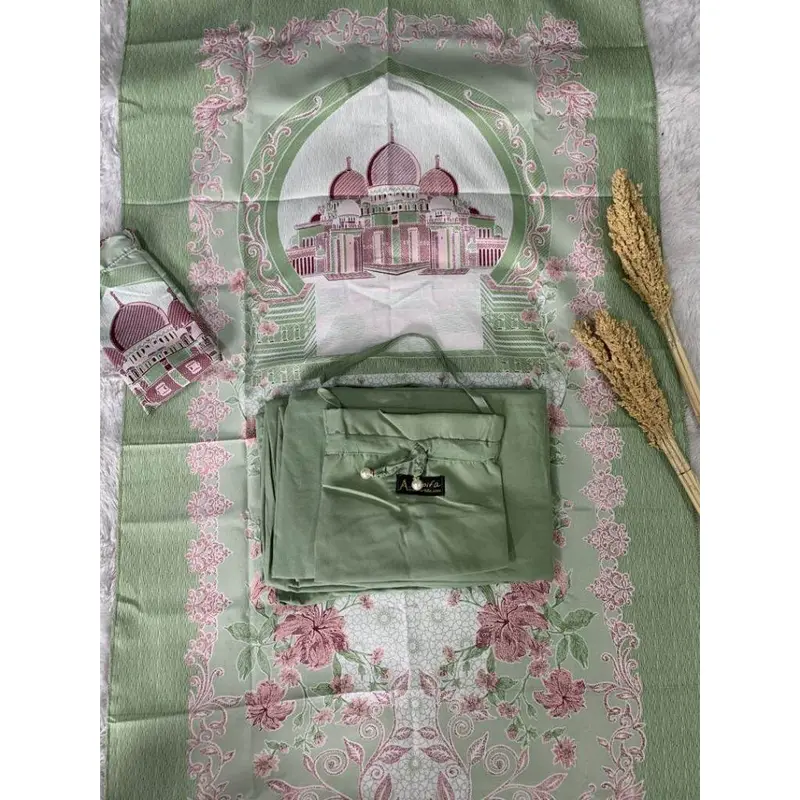Full Set Mukena + Sajadah Jamila Dewasa Travel Series Katun Polos Renda Arbifa  Muslim 6
