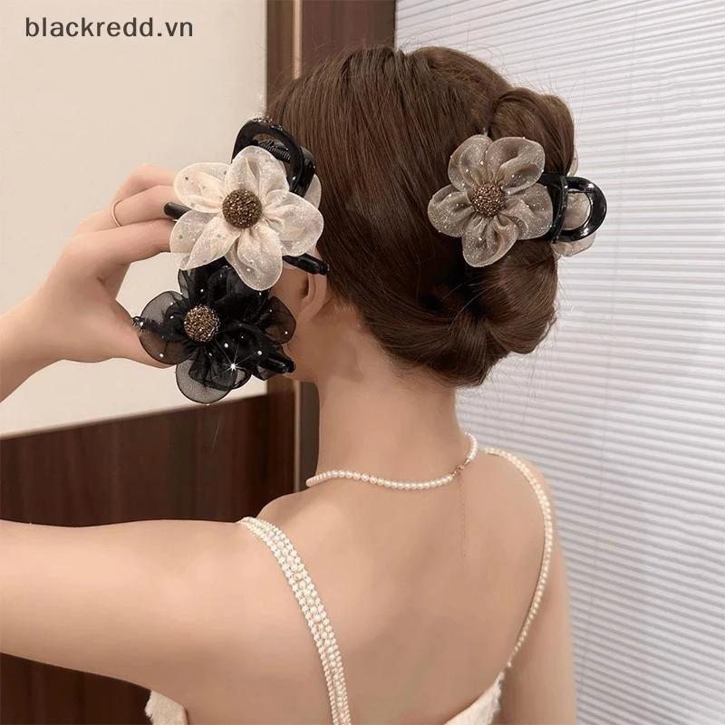 Kẹp Tóc Nữ Hoa Lưới Hình Bông Hoa NOVSET Kẹp Tóc Hàn Quốc Cute 7cm Women Voan Voi[ J604 ]