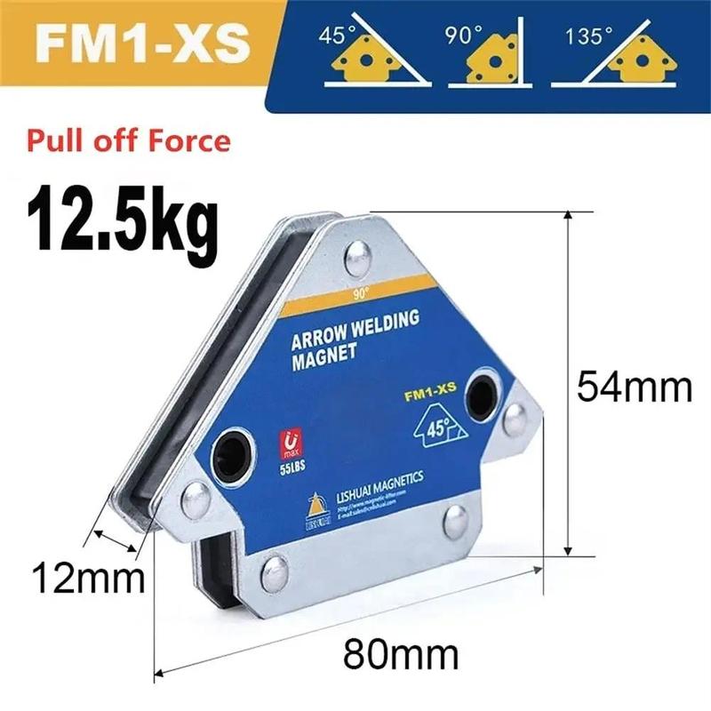 Cố định hàn, 4 cái, Cố định hàn từ tính, Đa góc 45 °, 90 ° và 135 °, Bộ định vị hàn nam châm, Công cụ định vị phụ trợ Ferrite, FM1-XS 0