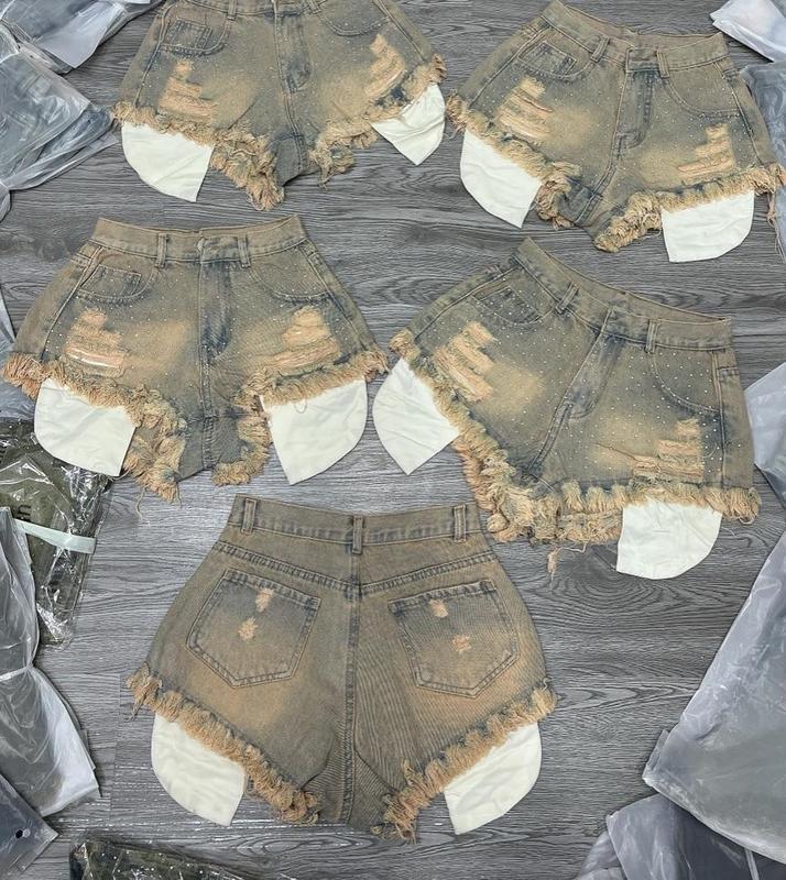 Quần jean lộ túi ĐÍNH HẠT fom chuẩn _Q 91_chân ngắn BTQ2