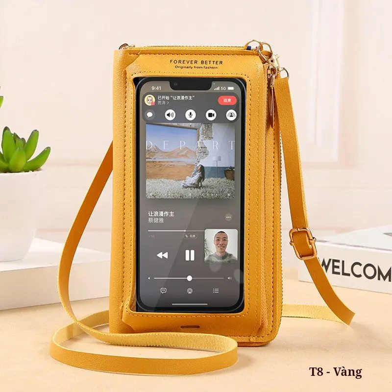 [ AVAMA T8 ] TÚI VÍ CẢM ỨNG MẶT TRƯỚC TIỆN LỢI, Túi ví cầm tay, Túi ví đeo chéo, Túi xách nhiều ngăn đằng sau để đồ cá nhân, túi ví cầm tay đeo chéo chống thấm nước sử dụng khi trời mưa gió dành cho tất cả lứa tuổi 1