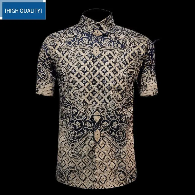 KATUN KEMEJA Men's Batik Shirt Short Sleeve Premium Slimfit Layered Modern FF10865