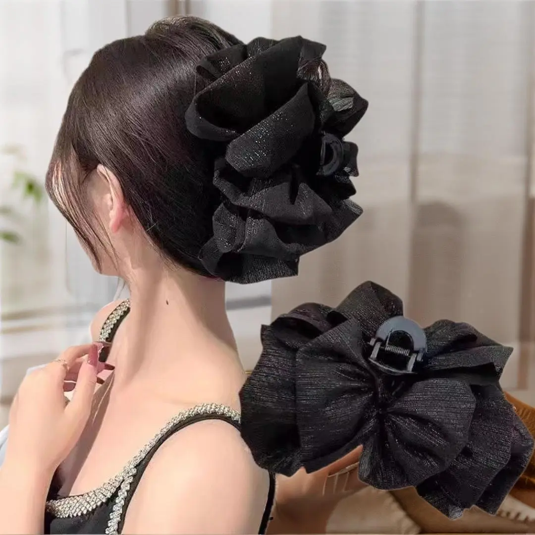 Kẹp Tóc Lưới Bong Bóng, Cỡ Lớn Cho Nữ, Thiết Kế Mới, Kẹp Cá Mập Ngoại Cỡ Nhiều Lớp, Phụ Kiện Tóc