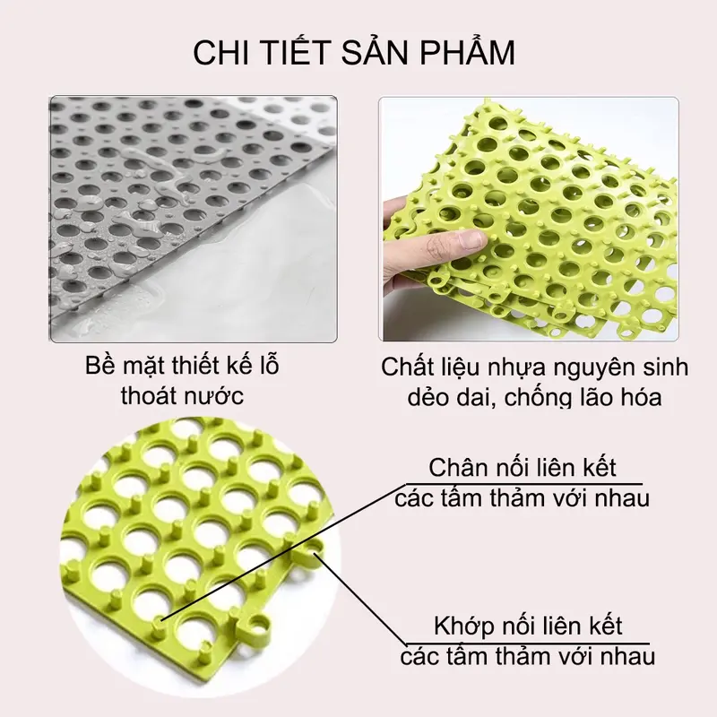 Thảm nhựa chống trơn trượt té ngã trong nhà tắm nhà vệ sinh, hàng chính hãng mềm dẻo 2