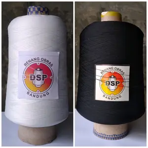 Benang Obras Polyster Hitam dan Putih 500 gram