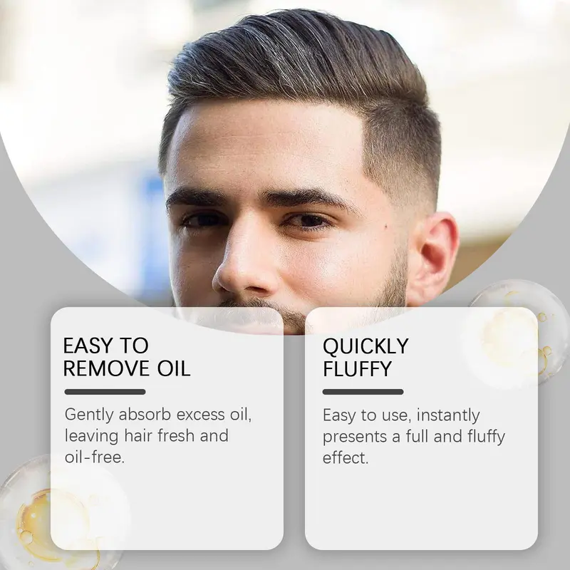 Hair Styling Powder, Quick Oil Absorption, Gentle Non-wash Hair Powder, Long Lasting Hair Styling Product for Men 1