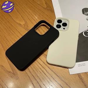Antique White Liquid Full Silicone Case Compatible for iPhone 16 15 14 11 12 13 Mini Pro Max X XR XS Max 6 6S 7 8 14 15 16 Plus Flocked Soft Case