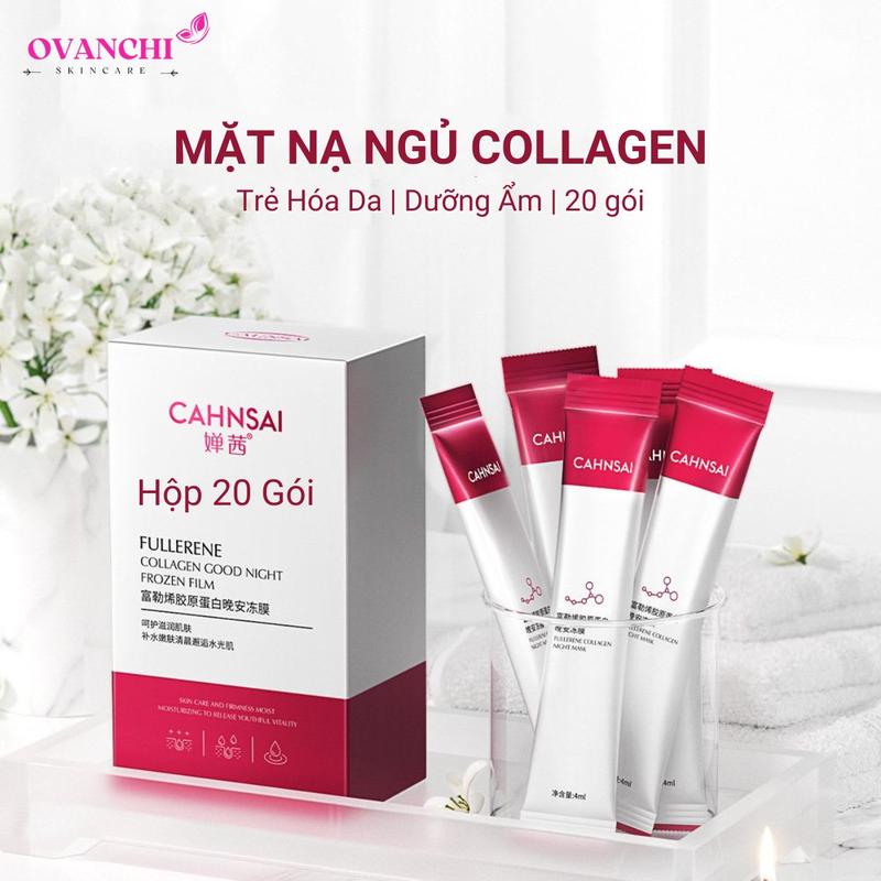 mặt nạ ngủ Collagen 20 gói Cahnsai Mặt nạ ngủ dạng thạch dưỡng da qua Đêm SH079 Skincare Mask Làm Đẹp Da Nữ Dưỡng Ẩm Da Dưỡng Da Mặt Đắp Mặt Women