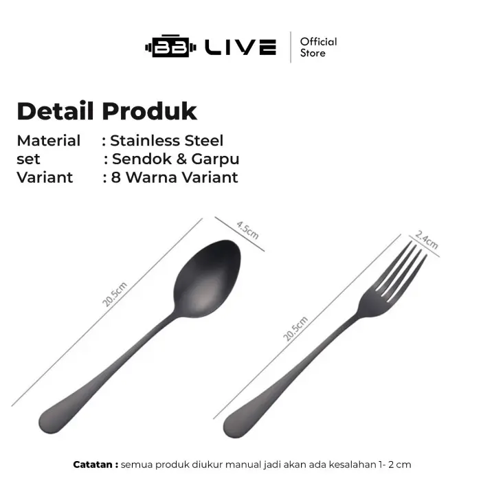 BBLIVE Sendok Garpu Set Makan Stainless Steel Korean Style 4
