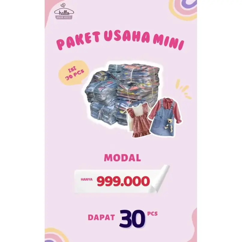 HALLO ANAK KECIL PAKET USAHA MINI DAPAT 30PCS DIKIRIM RANDOM