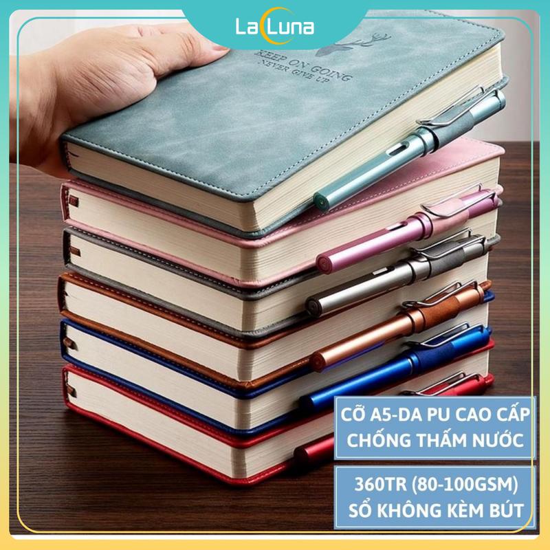 Sổ tay bìa da PU ghi chép bản nâng cáp giấy 100GSM Lalunavn chất lượng cao viết…