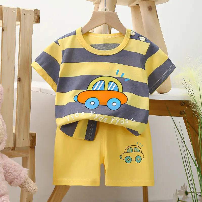BOBOHO - Setelan Baju Bayi  / Baju Katun Anak Laki-laki / Setelan Kaos Anak / Baju Bayi Lengan Pendek PART 4 Parsel Perempuan 4