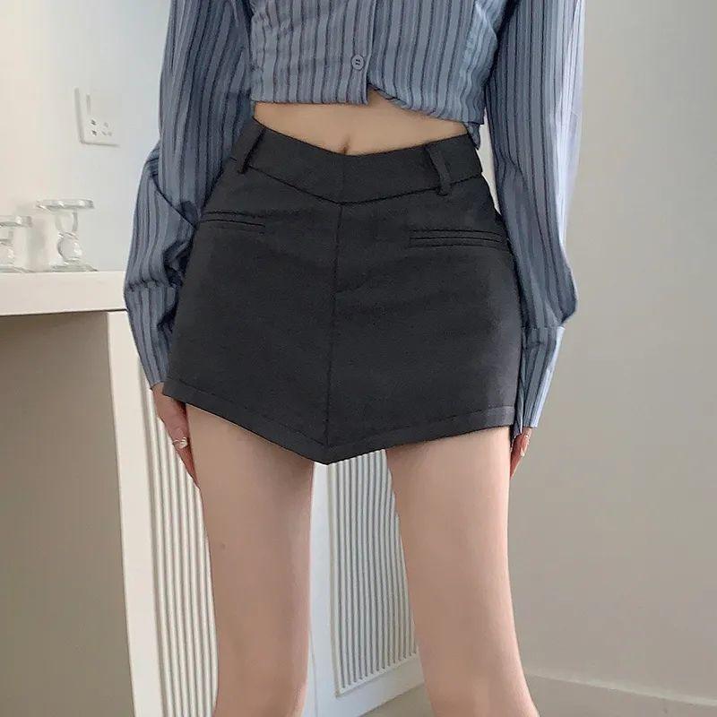 Váy Bodycon, Thiết Kế Đẹp, Thời Trang Châu Âu Và Mỹ, Dễ Phối Đồ, Cạp Cao Hình Chữ V, Dài Ngắn, Màu Trơn Hông Bụng, Phong Cách Cô Gái Nóng Bỏng Women Quần 1