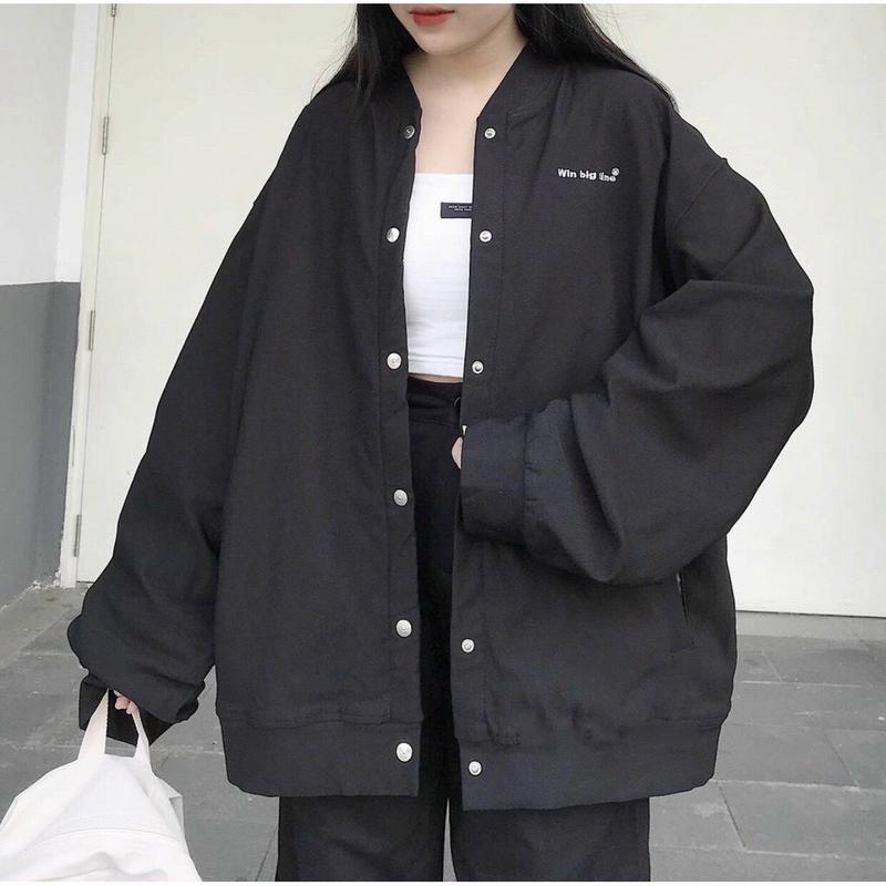 ÁO KHOÁC GIÓ IN CHỮ WIN NÚT BẤM MS UNIXEX Jacket
