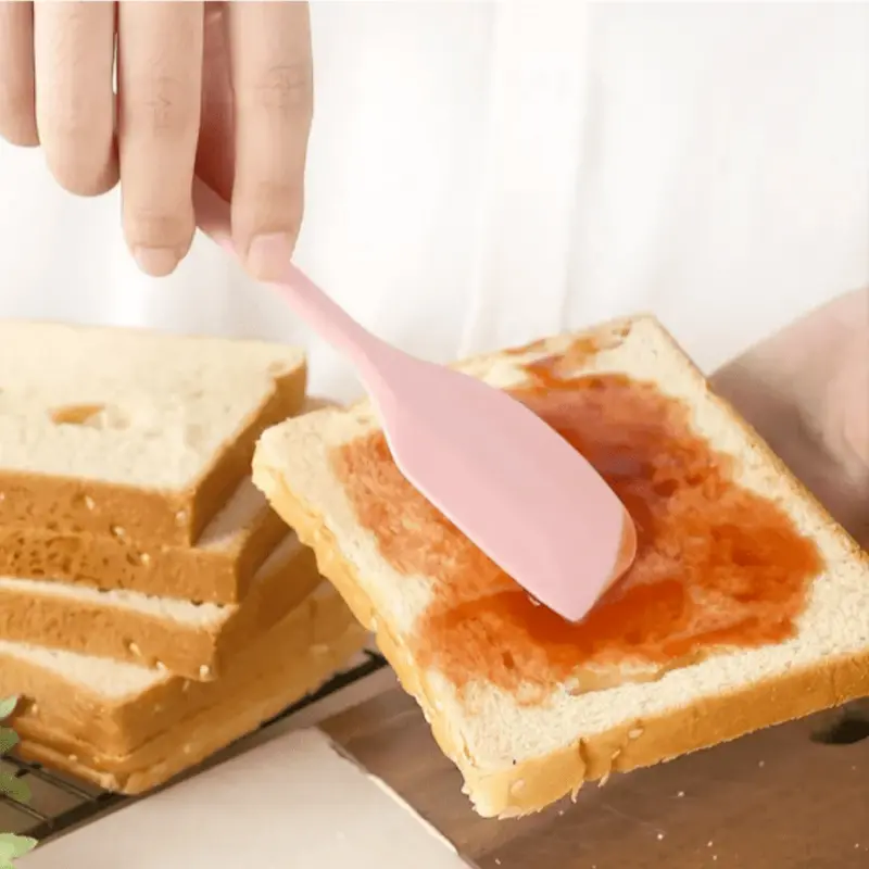 #KUP 4pcs/1pc Silicone Spatula For Cream, Jam And Butter, Easy To Clean, Suitable For Home, Restaurant, Dessert Shop, Baking Kitchen Tool Set 4