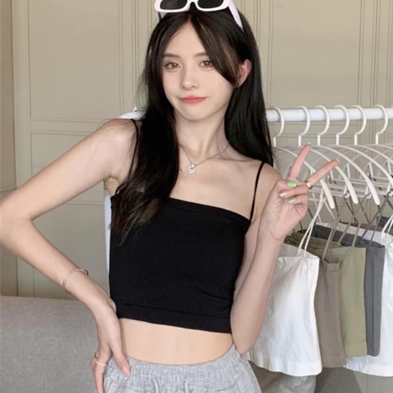  Áo 2 Dây Sợi Bún Size Lớn Bigsize Thun Gân Tăm Co Giãn Đẹp Mát Freesize 50-95kg Ennhocobigsize Top Nữ Đen Women - 2069 