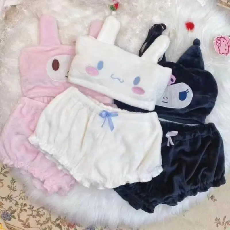 Bộ Đồ Ngủ Chó Yugui, Ngọt Ngào Và Dễ Thương, Phong Cách Nhật Bản, Thoải Mái, Lót Lông Cừu, Bộ Đồ Lót, Áo Ống Dây Nhồi Bông Dày Dặn 2