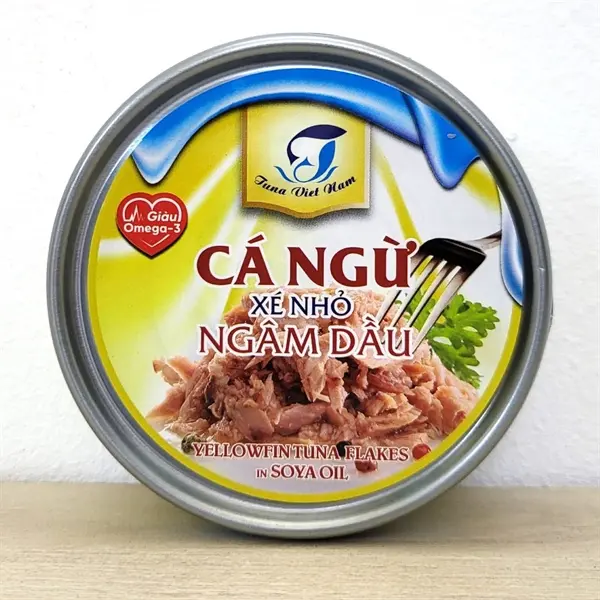 (Hộp (XÉ NHỎ) 140g) CÁ NGỪ XÉ NHỎ NGÂM DẦU TUNA VIET NAM Yellowfin Tuna Flakes in Soya Oil